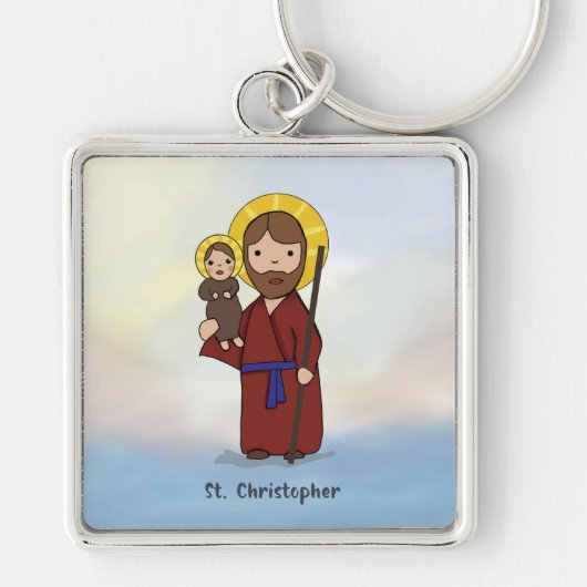 St. Christopher Feast Day Saint Sleutelhanger (Voorkant)