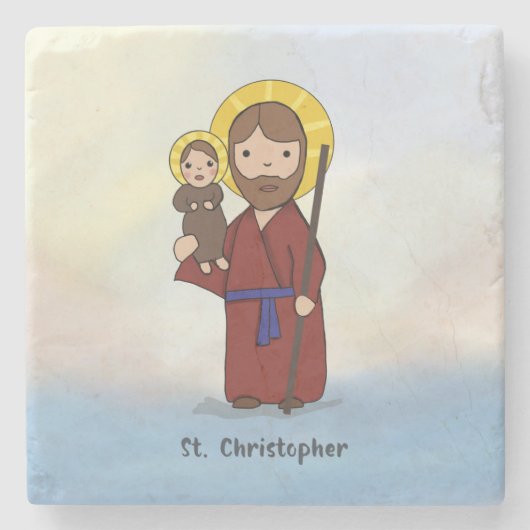 St. Christopher Feast Day Saint Stenen Onderzetter (Voorkant)