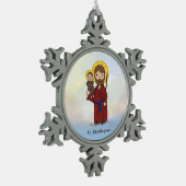 St. Christopher Feast Day Saint Tin Sneeuwvlok Ornament (Links)