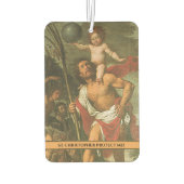 St. Christopher Jezus Katholieke religieuze reizig Luchtverfrisser (Achterkant)