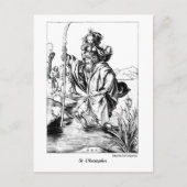 St. Christopher Medieval Fine Art Coloring Briefkaart (Voorkant)