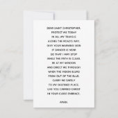 St Christopher Patron Saint-of-Travel Prayer-kaart (Achterkant)