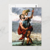 ST. CHRISTOPHER, PATRON SAINT OF TRAVELERS, BRIEFKAART (Voorkant / Achterkant)