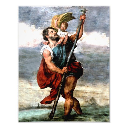 ST. CHRISTOPHER, PATRON SAINT OF TRAVELERS, FOTO AFDRUK (Voorkant)