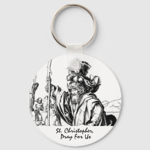 St. Christopher Pray voor ons  middeleeuwse kunst Sleutelhanger