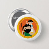 St. Christopher Ronde Button 5,7 Cm (Voorkant /achterkant)