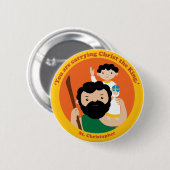 St. Christopher Ronde Button 5,7 Cm (Voorkant /achterkant)