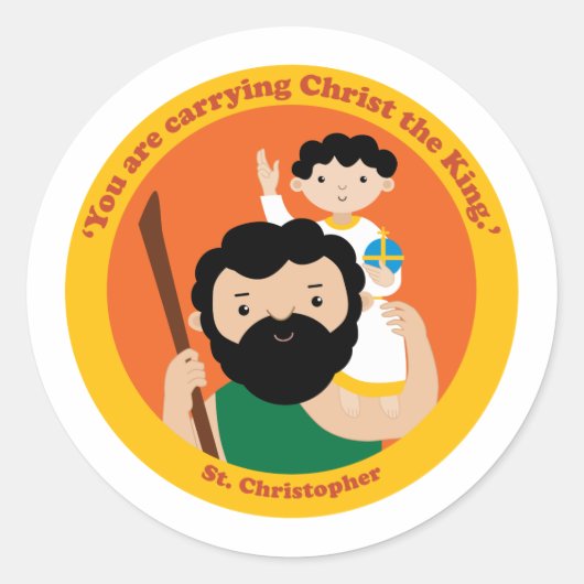 St. Christopher Ronde Sticker (Voorkant)