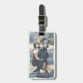 St. Christopher Safe Travel Label! Naam toevoegen  Bagagelabel (Voorkant verticaal)