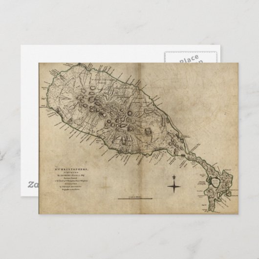 St. Christopher (St. Kitts), Caraïbische kaart (Voorkant / Achterkant)