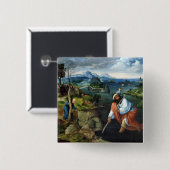 St. Christopher Vierkante Button 5,1 Cm (Voorkant /achterkant)