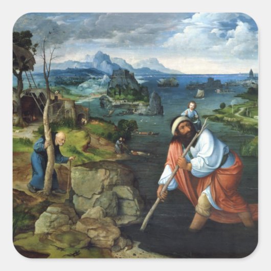 St. Christopher Vierkante Sticker (Voorkant)