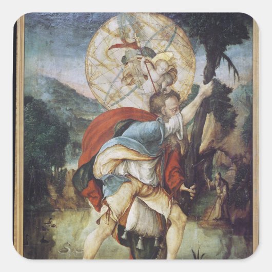 St. Christopher Vierkante Sticker (Voorkant)