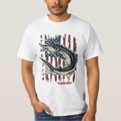 St Clair River Sturgeon Fish with Flag Shirt (Voorkant)