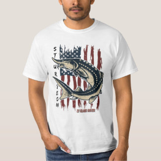 St Clair Rivier Steur Vis met Vlag Shirt