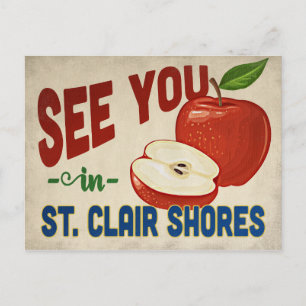 St. Clair Shores Michigan Apple - Vintage Travel Briefkaart