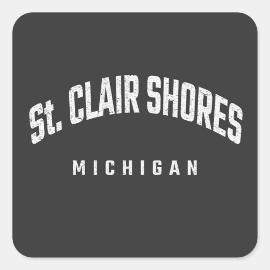 St. Clair Shores Michigan MI Vierkante Sticker (Voorkant)