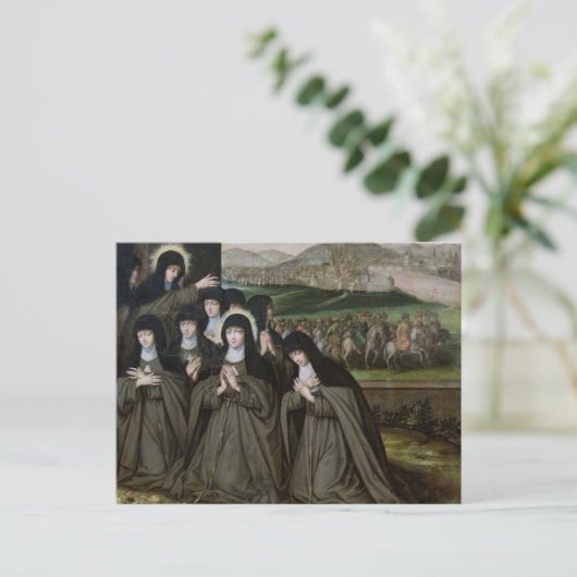 St. Claire met haar zuster, Agnes en Nuns Briefkaart (Staand voorkant)