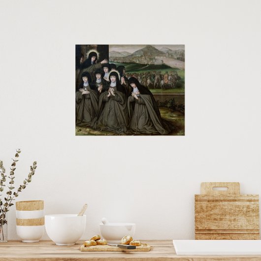 St. Claire met haar zuster, Agnes en Nuns Poster (Keuken)