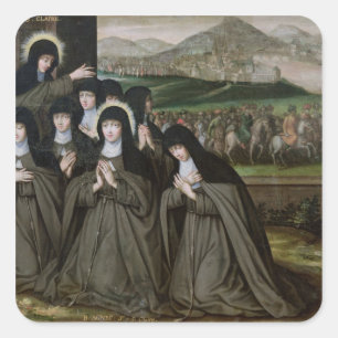 St. Claire met haar zuster, Agnes en Nuns Vierkante Sticker