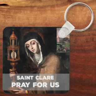 St. Clare Bid voor ons Sleutelhanger