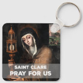 St. Clare Bid voor ons Sleutelhanger (Achterkant)
