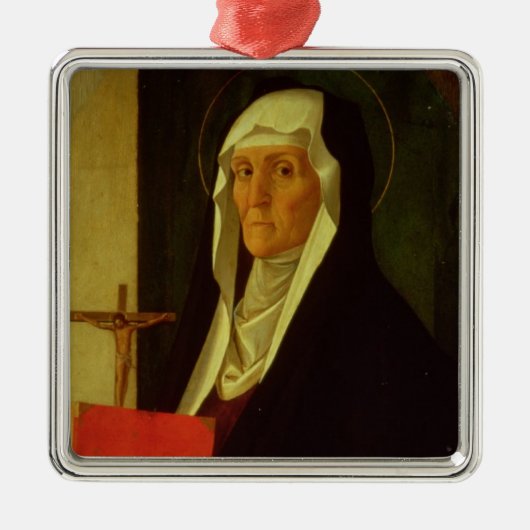 St. Clare, c.1485-90 (tempera op paneel) Metalen Ornament (Voorkant)