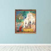 St. Clare Embraces het lichaam van St. Francis Canvas Afdruk (Insitu (Houten vloer))