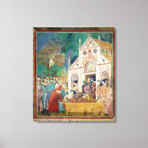 St. Clare Embraces het lichaam van St. Francis Canvas Afdruk