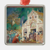 St. Clare Embraces het lichaam van St. Francis Metalen Ornament (Voorkant)