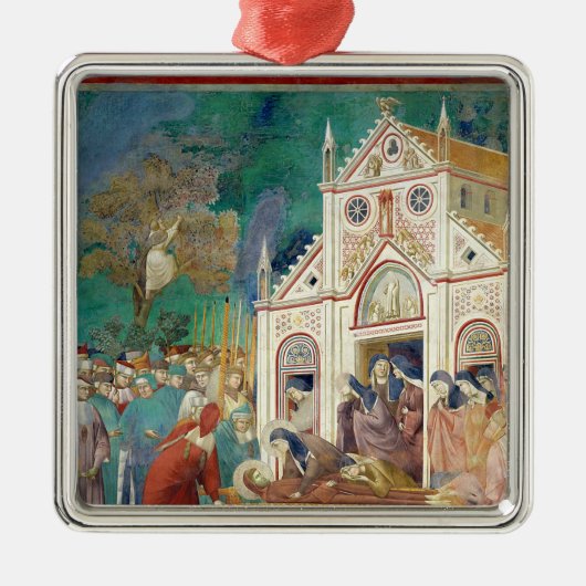 St. Clare Embraces het lichaam van St. Francis Metalen Ornament (Voorkant)