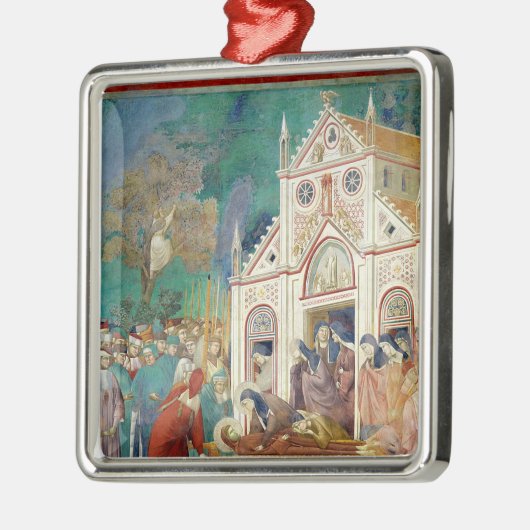 St. Clare Embraces het lichaam van St. Francis Metalen Ornament (Links)