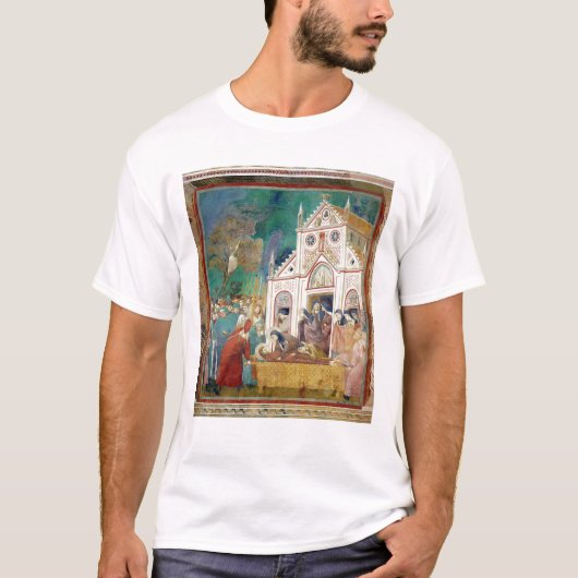 St. Clare Embraces het lichaam van St. Francis T-shirt (Voorkant)