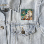 St. Clare Embraces het lichaam van St. Francis Vierkante Button 5,1 Cm (In situ)