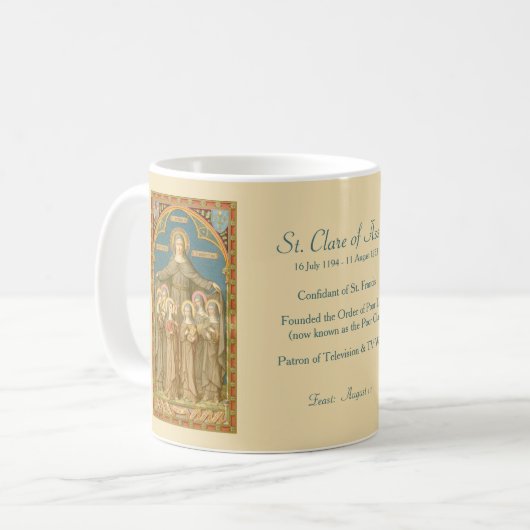 St. Clare of Assisi & Nuns (SAU27) Coffee Mok 2.2a (Voorkant links)