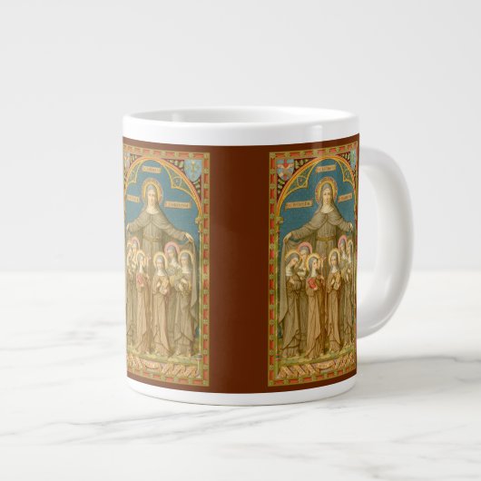 St. Clare of Assisi & Nuns (SAU27) XL Coffee Mok 3 (Voorkant rechts)