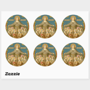 St. Clare of Assisi & Nuns (SAU 027) Ronde Sticker