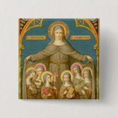 St. Clare of Assisi & Nuns (SAU 027) Vierkante Button 5,1 Cm (Voorkant)