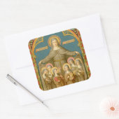 St. Clare of Assisi & Nuns (SAU 027) Vierkante Sticker (Envelop)