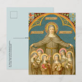 St. Clare of Assisi & Nuns (SAU 027b) Briefkaart (Voorkant / Achterkant)