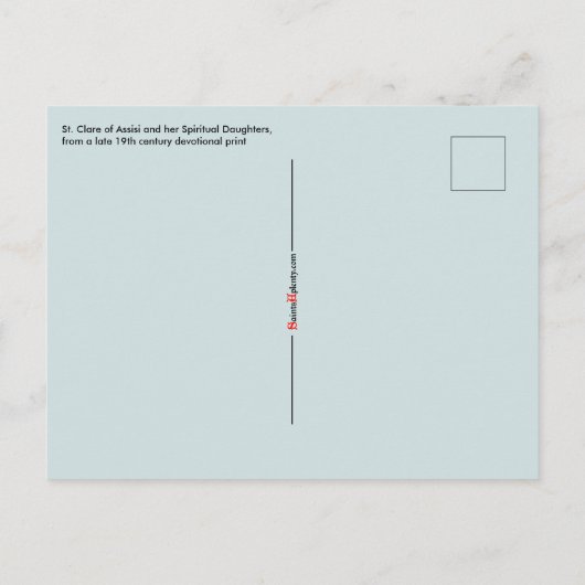 St. Clare of Assisi & Nuns (SAU 027b) Briefkaart (Achterkant)