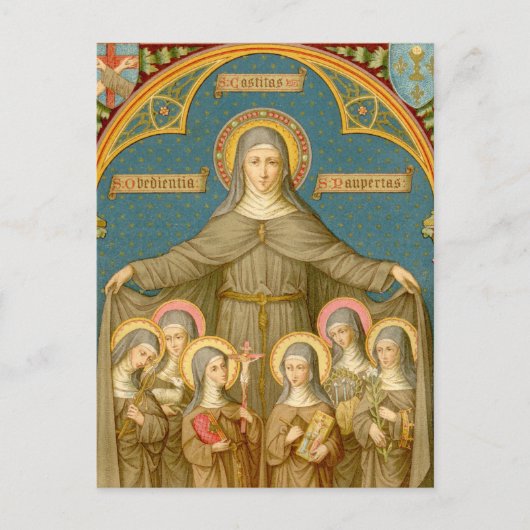 St. Clare of Assisi & Nuns (SAU 027b) Briefkaart (Voorkant)