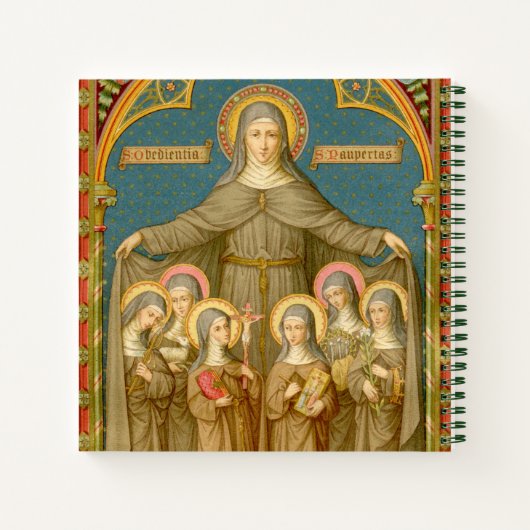St. Clare of Assisi & Nuns (SAU 27) Square Noteboo Notitieboek (Achterkant)
