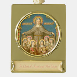 St. Clare of Assisi & Nuns (SAU 27) Verguld Banner Ornament