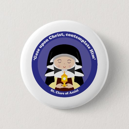 St. Clare of Assisi Ronde Button 5,7 Cm (Voorkant)
