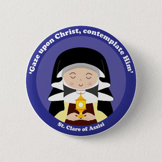 St. Clare of Assisi Ronde Button 5,7 Cm (Voorkant)