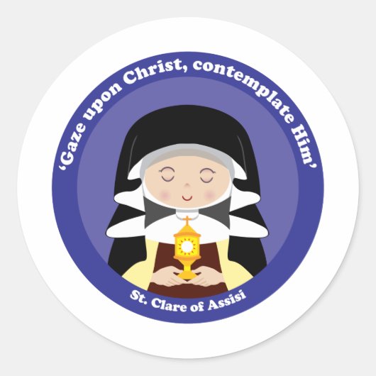 St. Clare of Assisi Ronde Sticker (Voorkant)