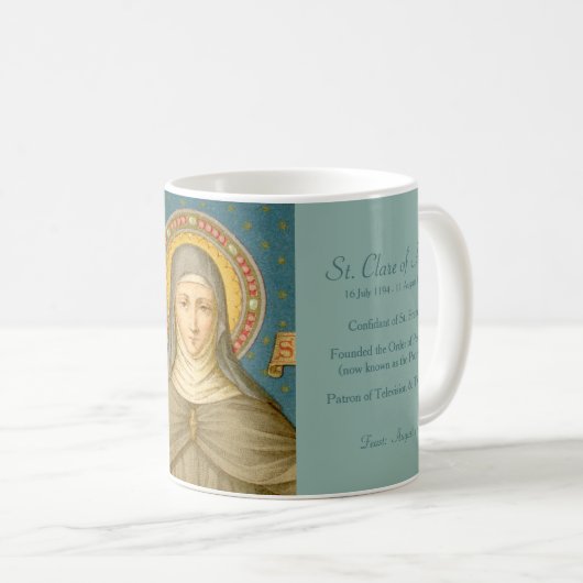 St. Clare of Assisi (SAU 027) Coffee Mok 1 (Voorkant rechts)