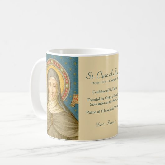 St. Clare of Assisi (SAU 027) Coffee Mok 1.2a (Voorkant links)