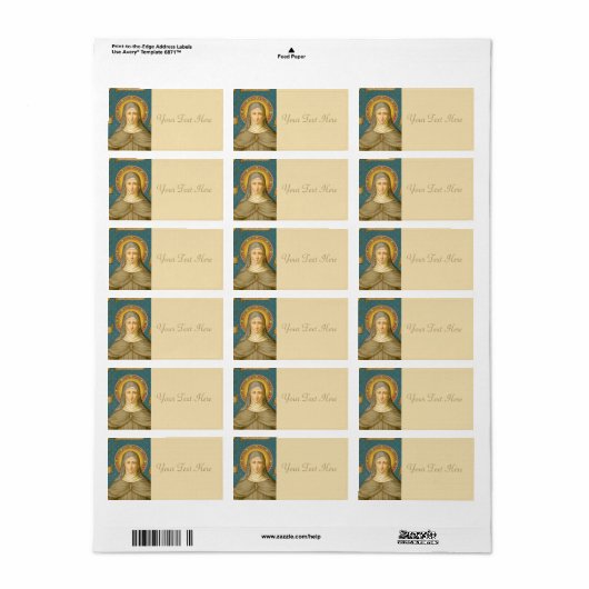 St. Clare of Assisi (SAU 027) Etiket (Full Sheet)